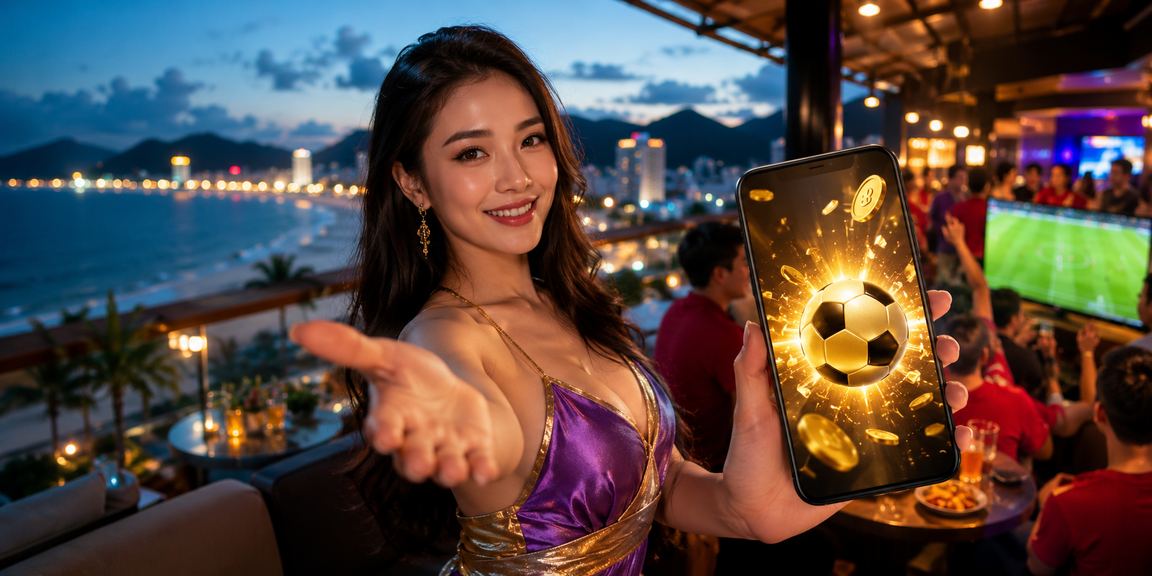 Khung cảnh bãi biển Đà Nẵng với người chơi cá cược và thưởng thức tại st90
