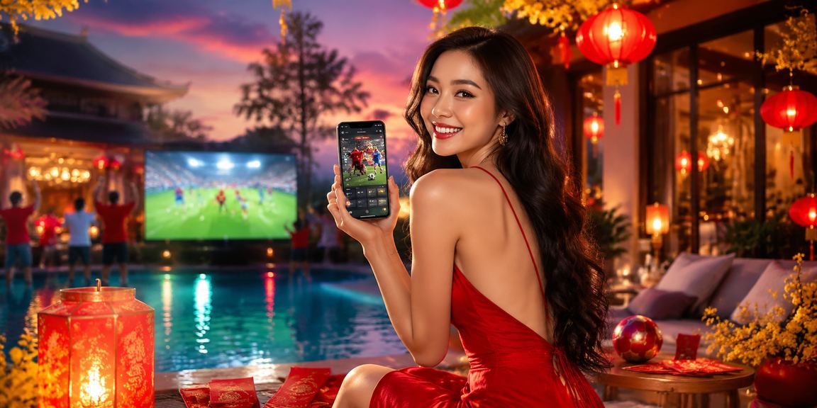 Đèn lồng đỏ Huế trang trí mùa lễ hội cùng hình ảnh phong bì đỏ thưởng game